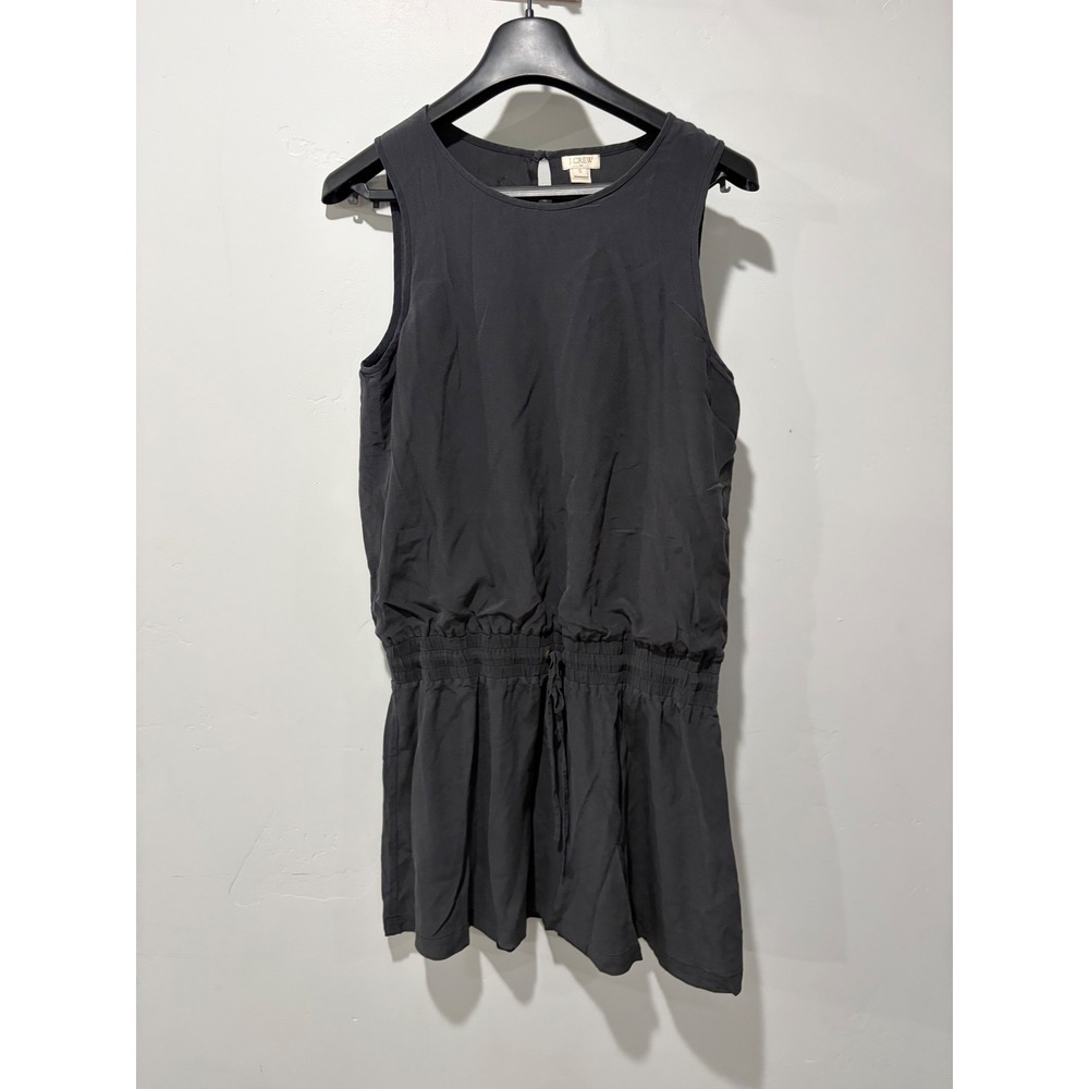 J.Crew Women Gray 100% Silk Sleeveless Drawstring Waist Romper C6986 Size S